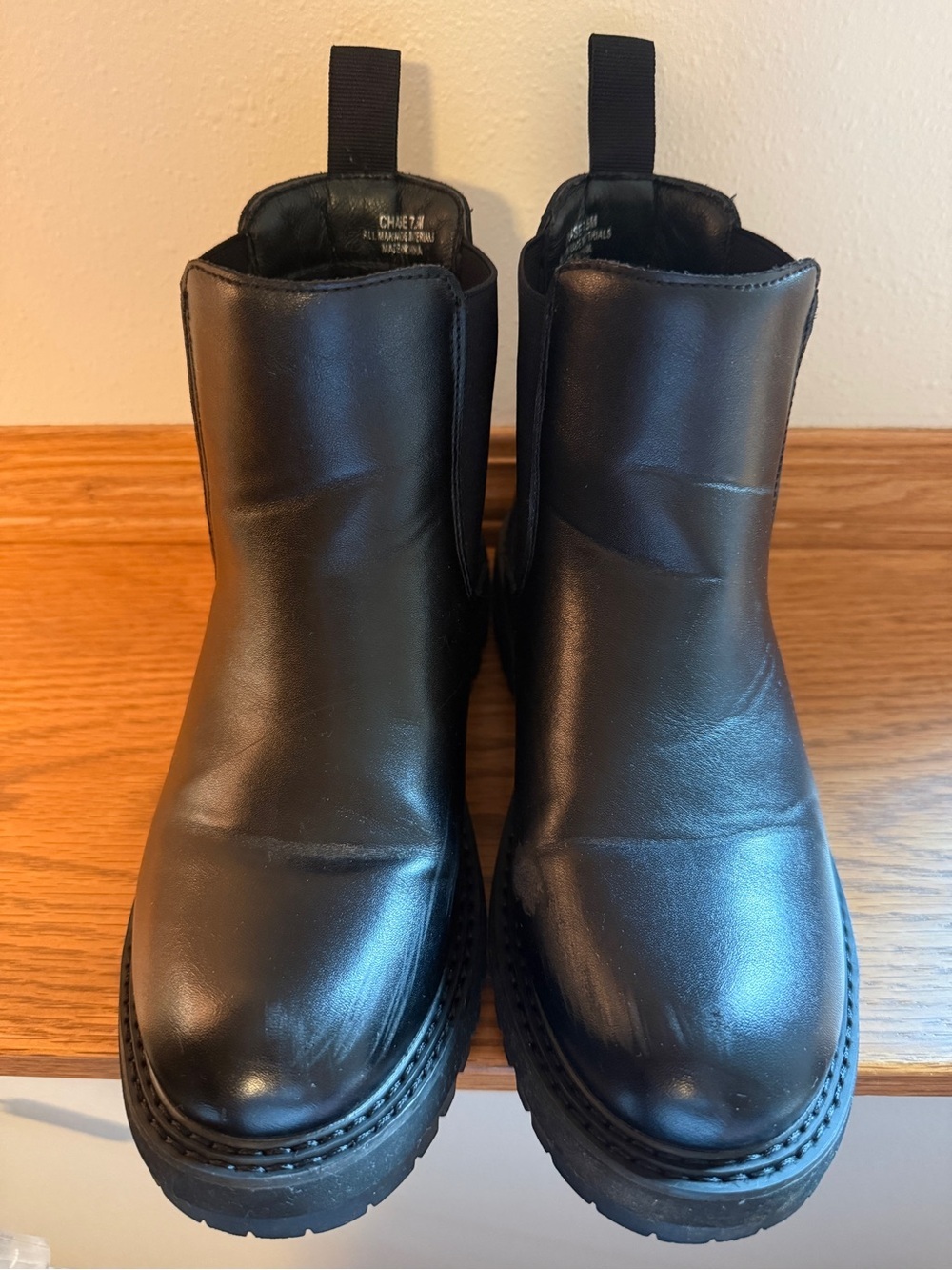Classic Black Chelsea Lug Ankle Boots - Picture 2 of 6